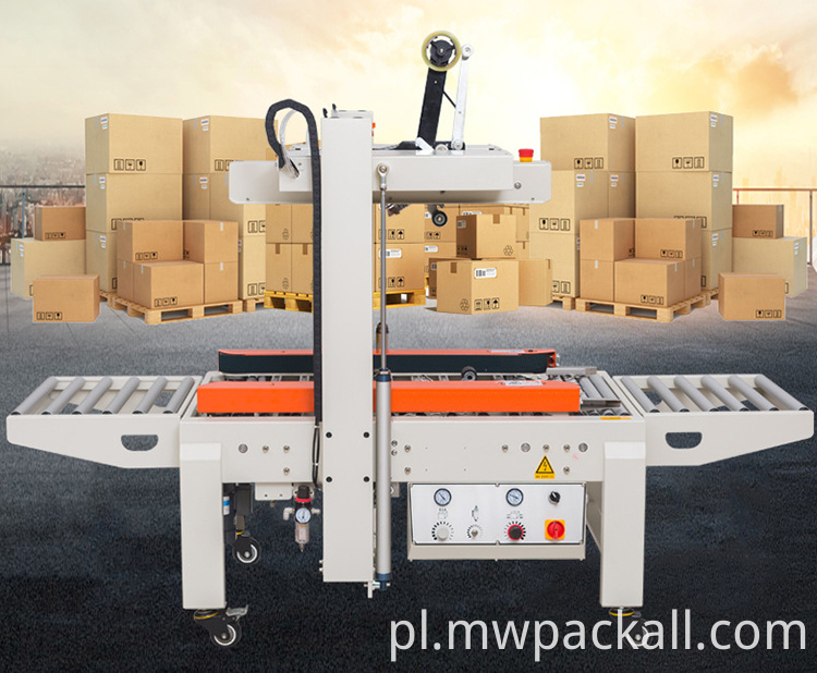 Maszyna do zaklejania taśmą samoprzylepną / cena maszyny do pakowania kartonów z maszyną do spinania taśmą